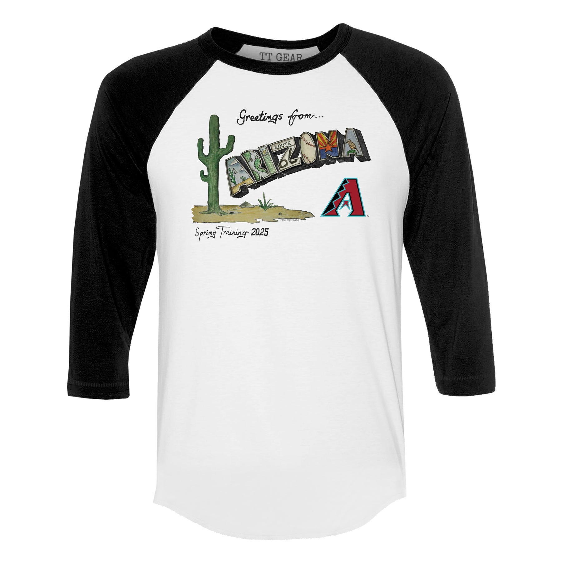 Arizona Diamondbacks Spring Training 2025 3/4 Black Sleeve Raglan