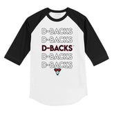 Arizona Diamondbacks Stacked 3/4 Black Sleeve Raglan