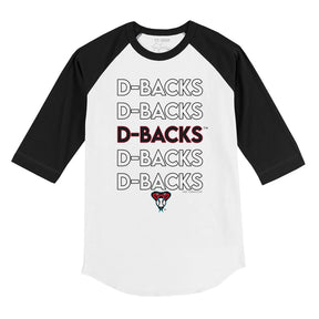 Arizona Diamondbacks Stacked 3/4 Black Sleeve Raglan