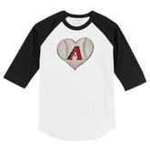 Arizona Diamondbacks Stitched Heart 3/4 Black Sleeve Raglan - Tiny Turnip