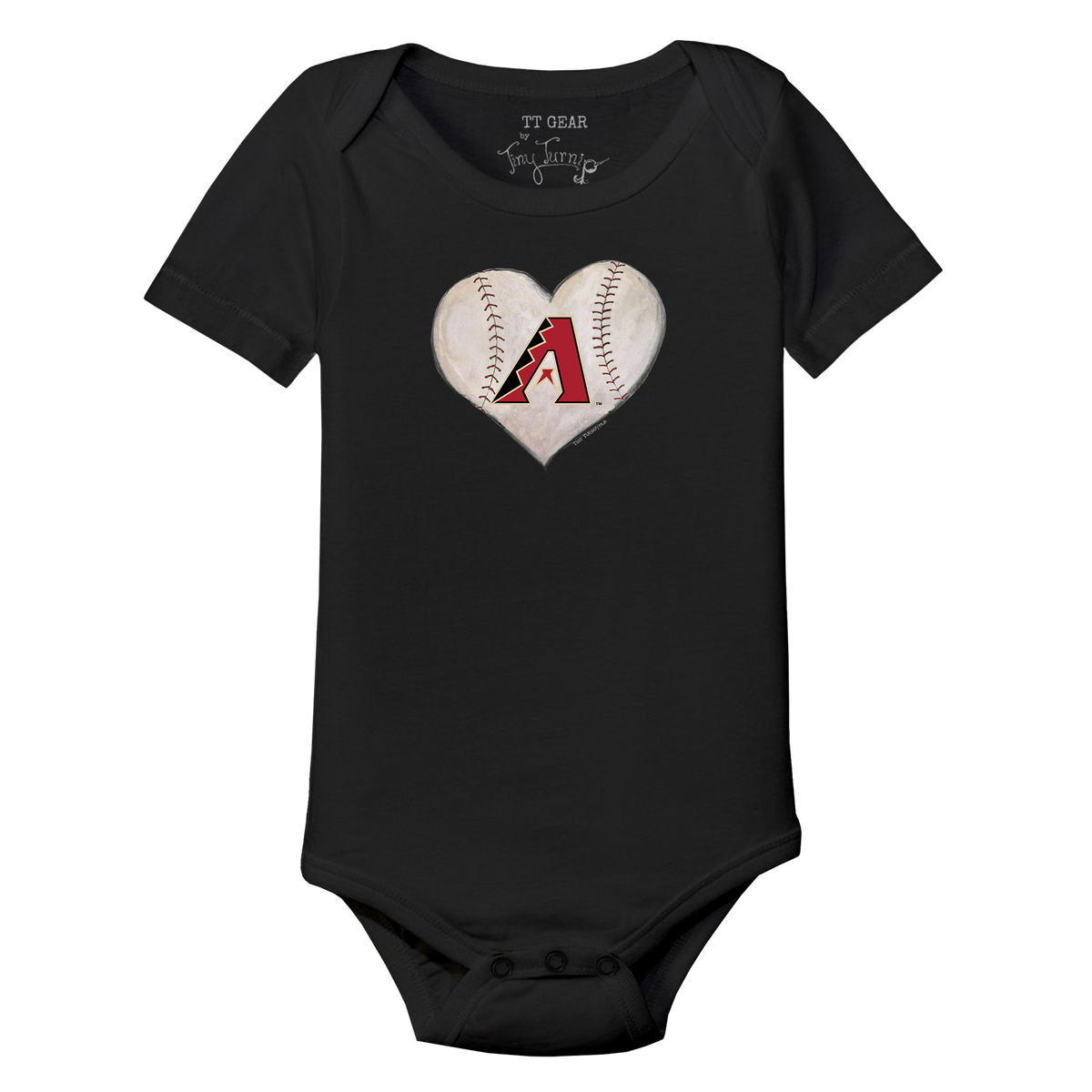 Arizona Diamondbacks Stitched Heart Short Sleeve Snapper - Tiny Turnip