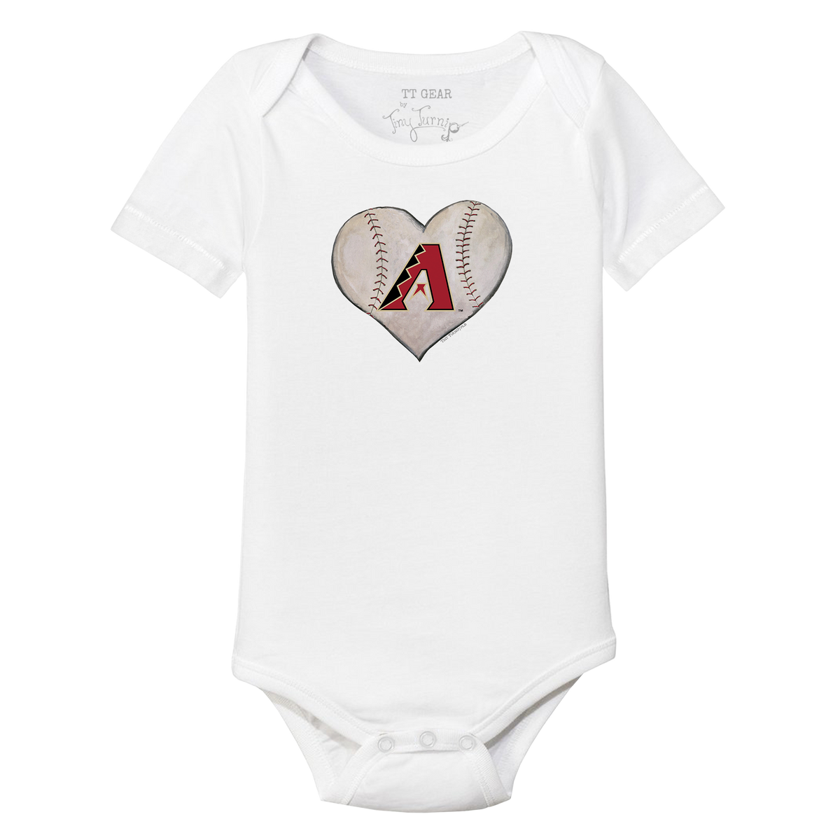 Arizona Diamondbacks Stitched Heart Short Sleeve Snapper - Tiny Turnip