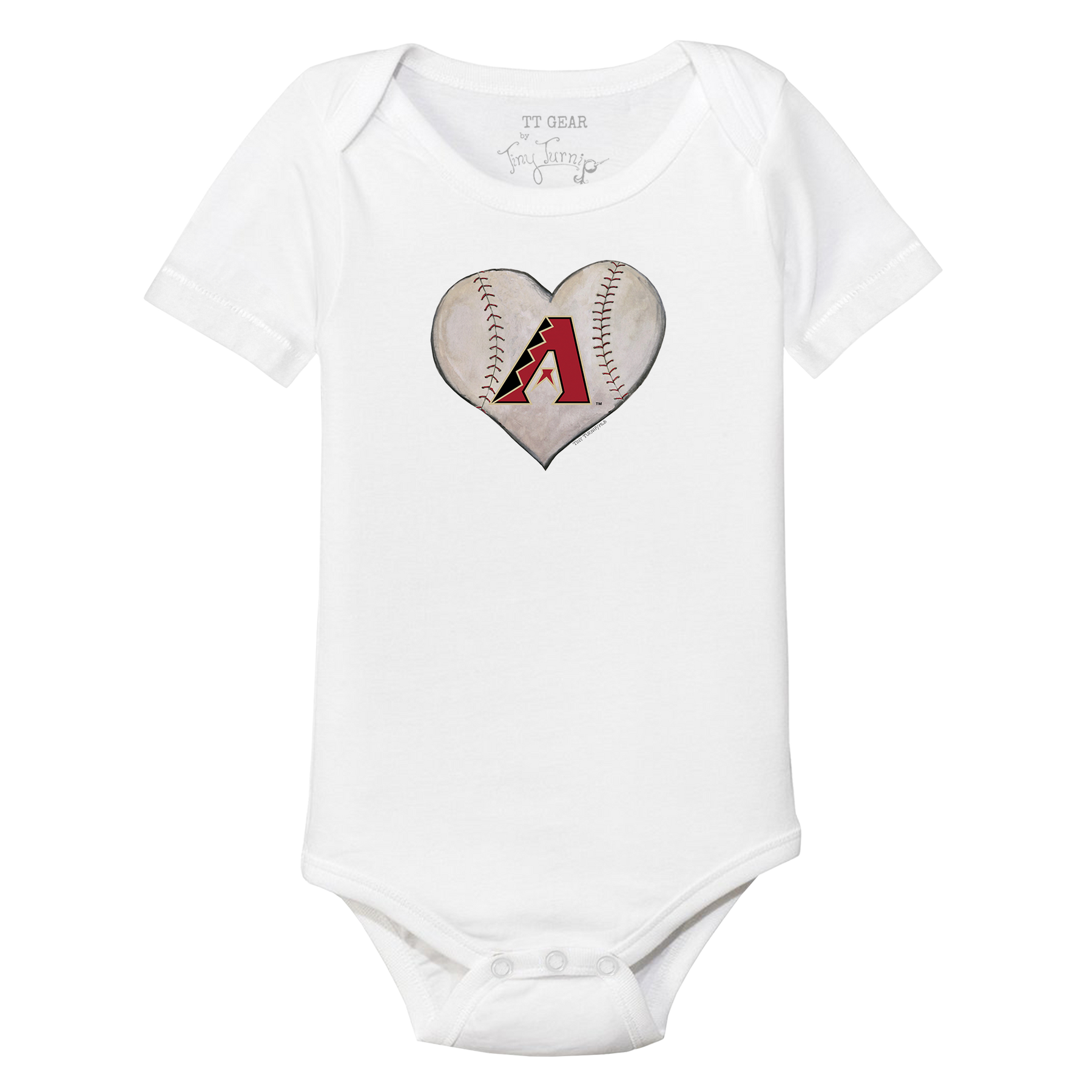 Arizona Diamondbacks Stitched Heart Short Sleeve Snapper - Tiny Turnip
