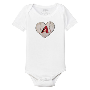 Arizona Diamondbacks Stitched Heart Short Sleeve Snapper - Tiny Turnip