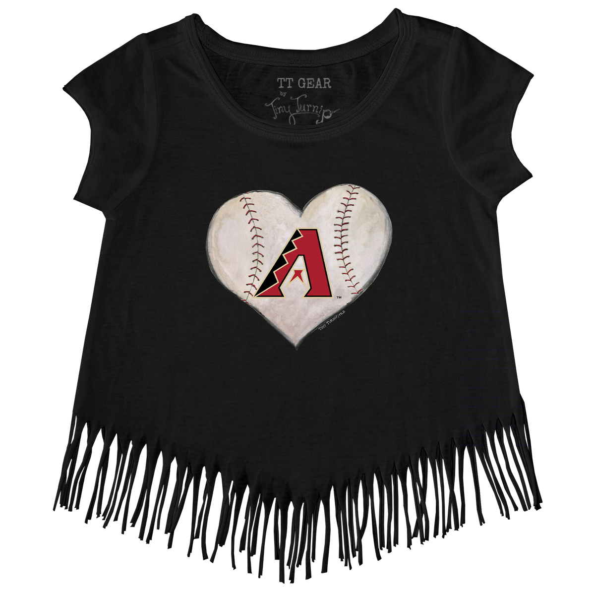 Arizona Diamondbacks Stitched Heart Fringe Tee - Tiny Turnip