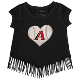 Arizona Diamondbacks Stitched Heart Fringe Tee - Tiny Turnip