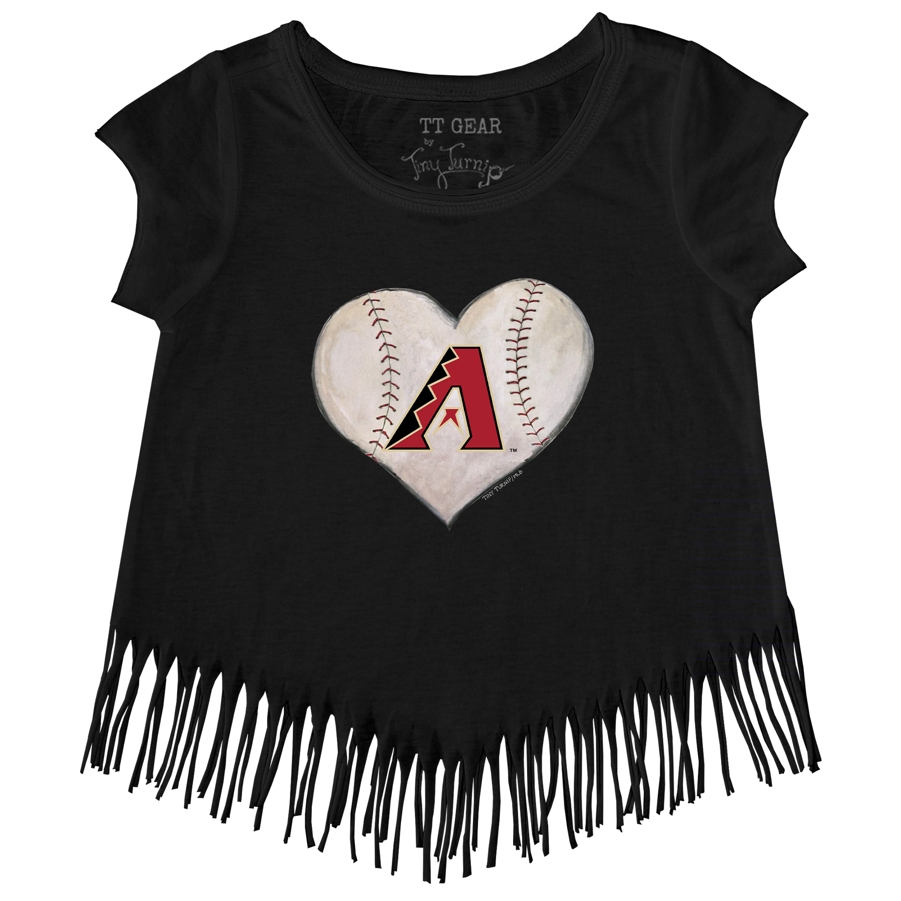 Arizona Diamondbacks Stitched Heart Fringe Tee - Tiny Turnip