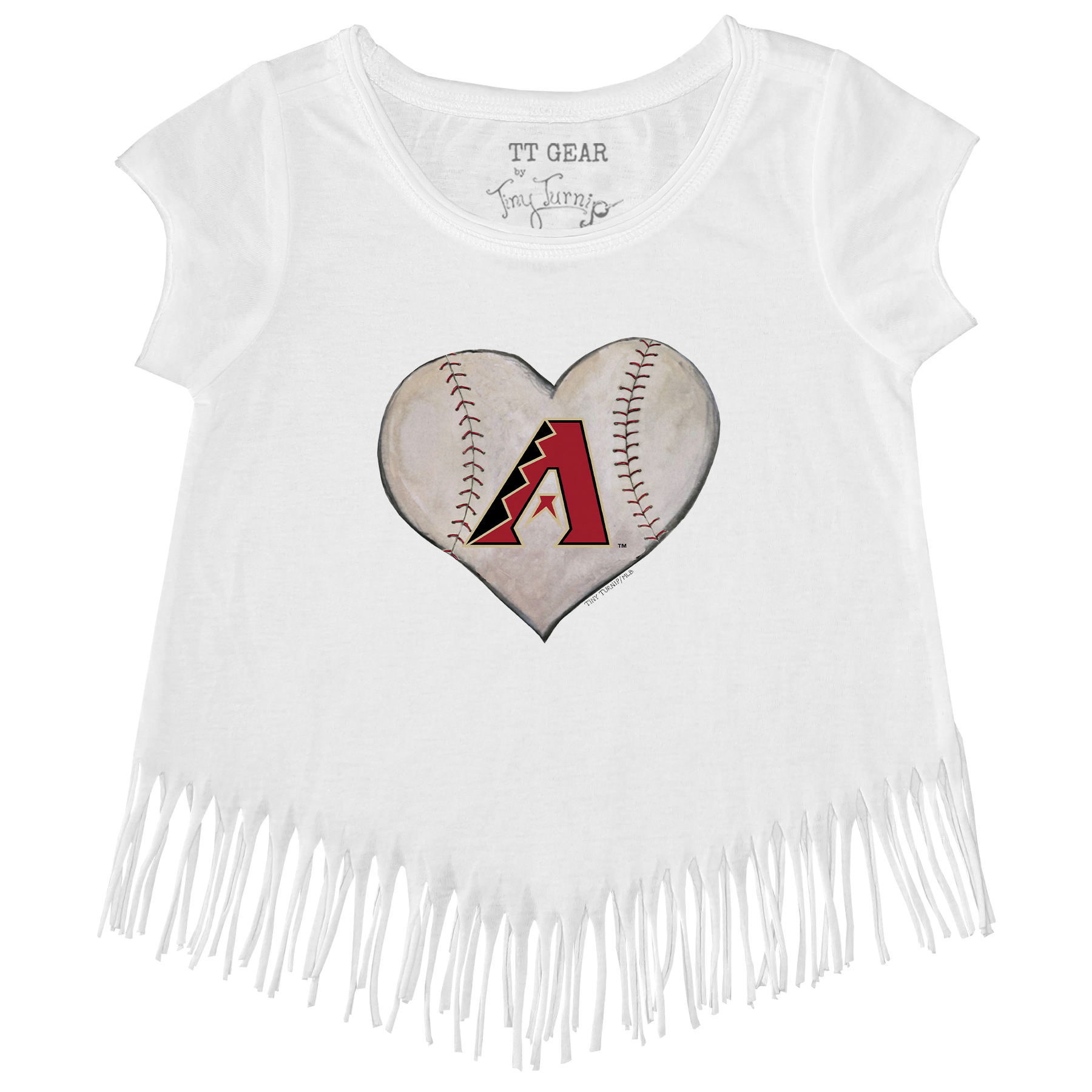 Arizona Diamondbacks Stitched Heart Fringe Tee - Tiny Turnip