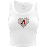Arizona Diamondbacks Baseball Heart Crop Tank - Tiny Turnip
