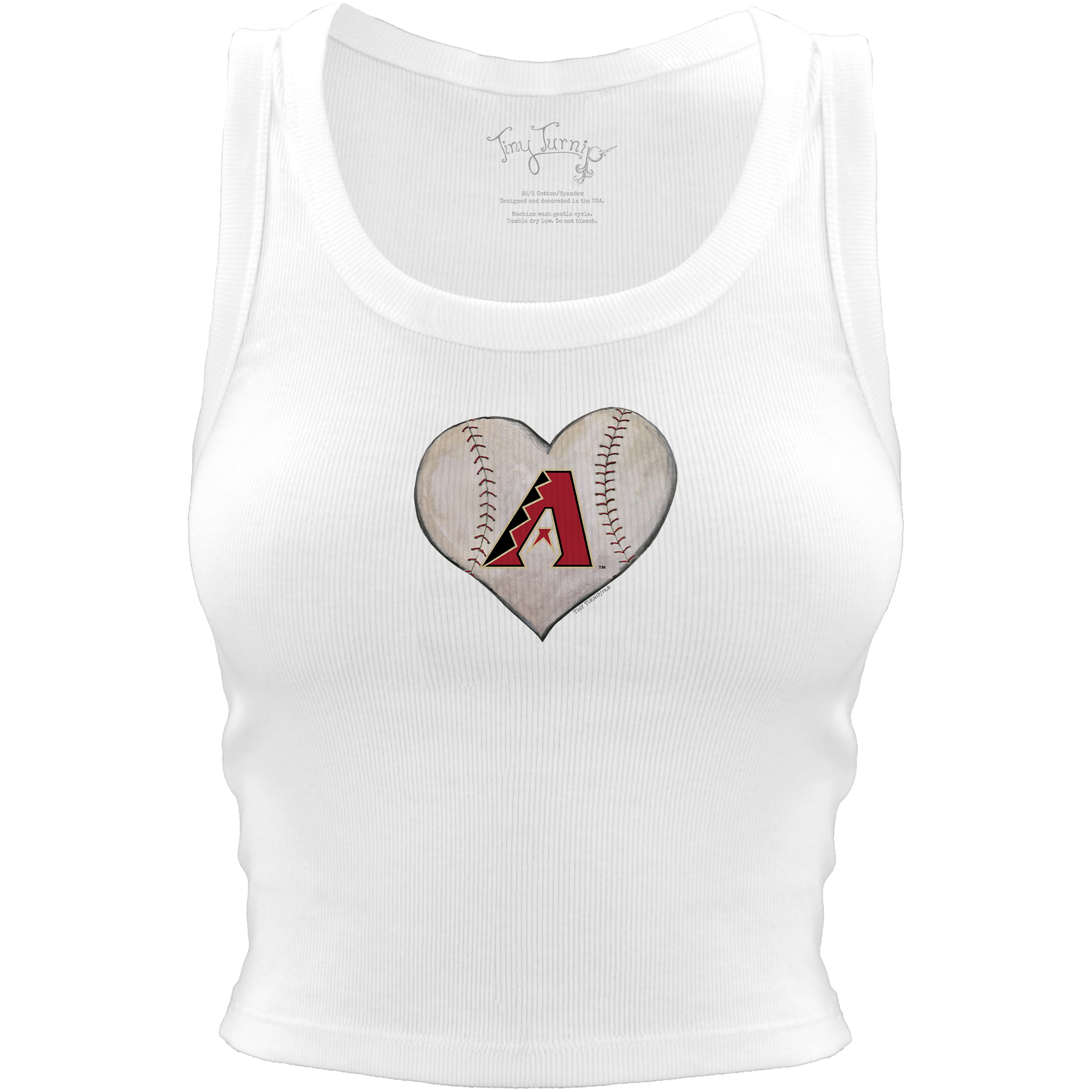 Arizona Diamondbacks Baseball Heart Crop Tank - Tiny Turnip