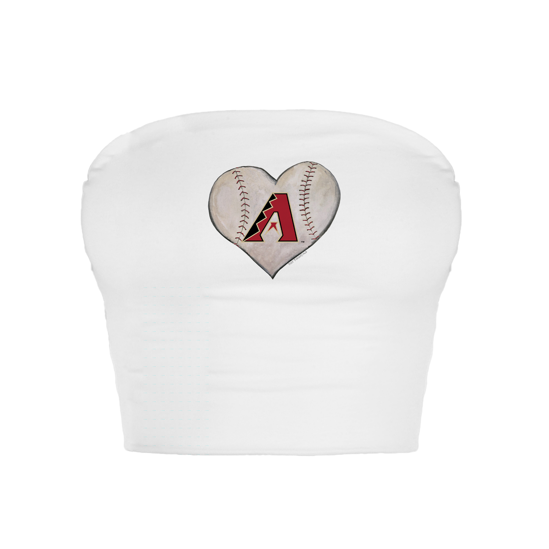 Arizona Diamondbacks Stitched Heart Crop Tube Top - Tiny Turnip