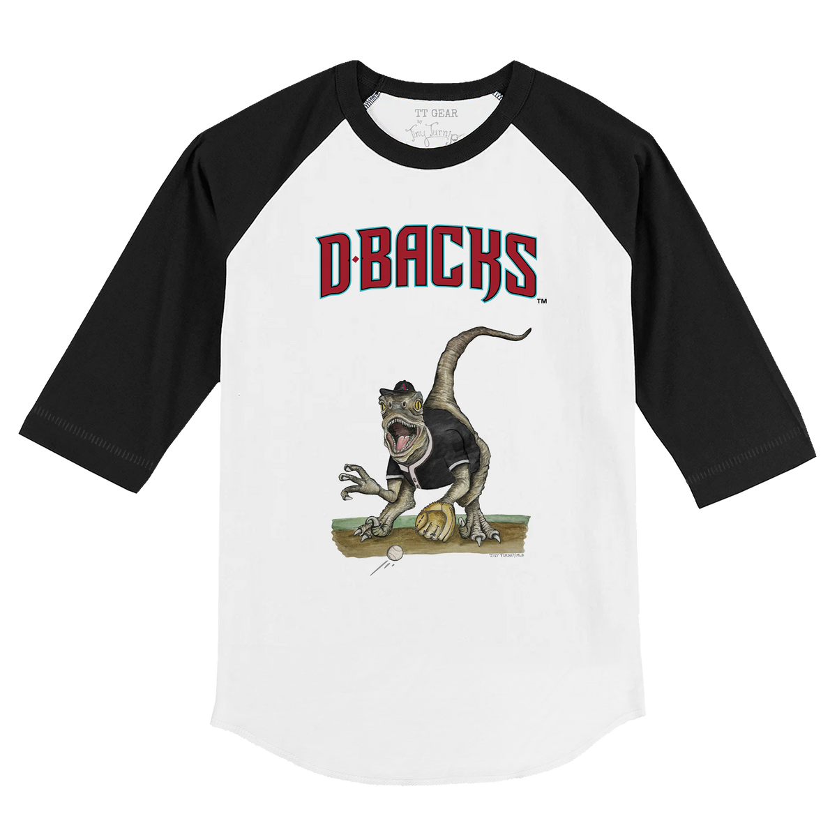 Arizona Diamondbacks Velociraptor 3/4 Black Sleeve Raglan