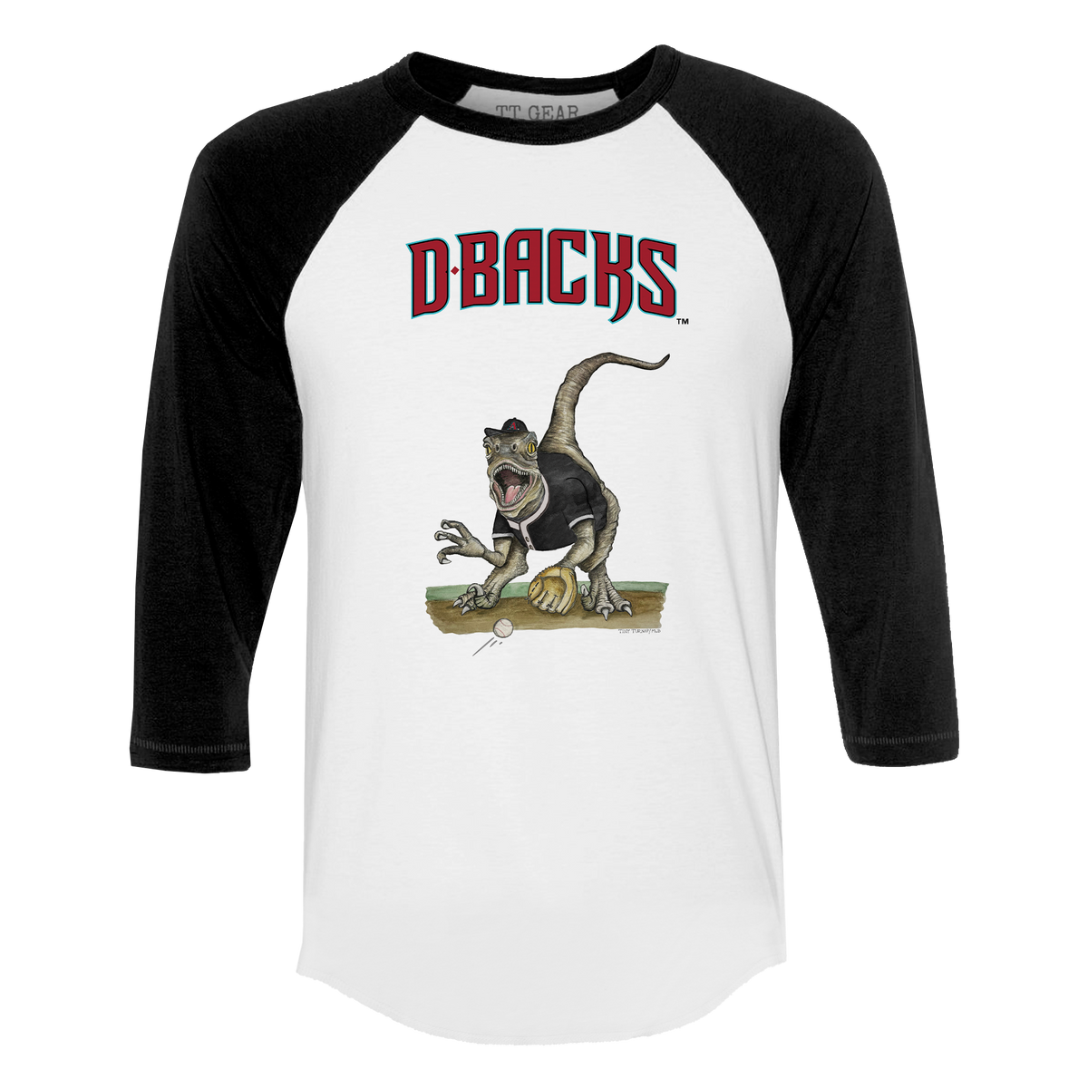 Arizona Diamondbacks Velociraptor 3/4 Black Sleeve Raglan