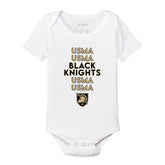 Army Black Knights Stacked Short Sleeve Snapper - Tiny Turnip