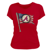 Atlanta Braves Baseball Flag Women's Tee Shirt - Tiny Turnip