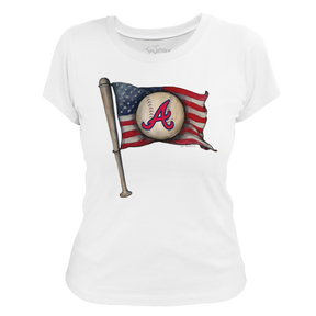 Atlanta Braves Baseball Flag Women's Tee Shirt - Tiny Turnip