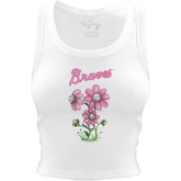 Atlanta Braves Blooming Baseballs Crop Tank - Tiny Turnip
