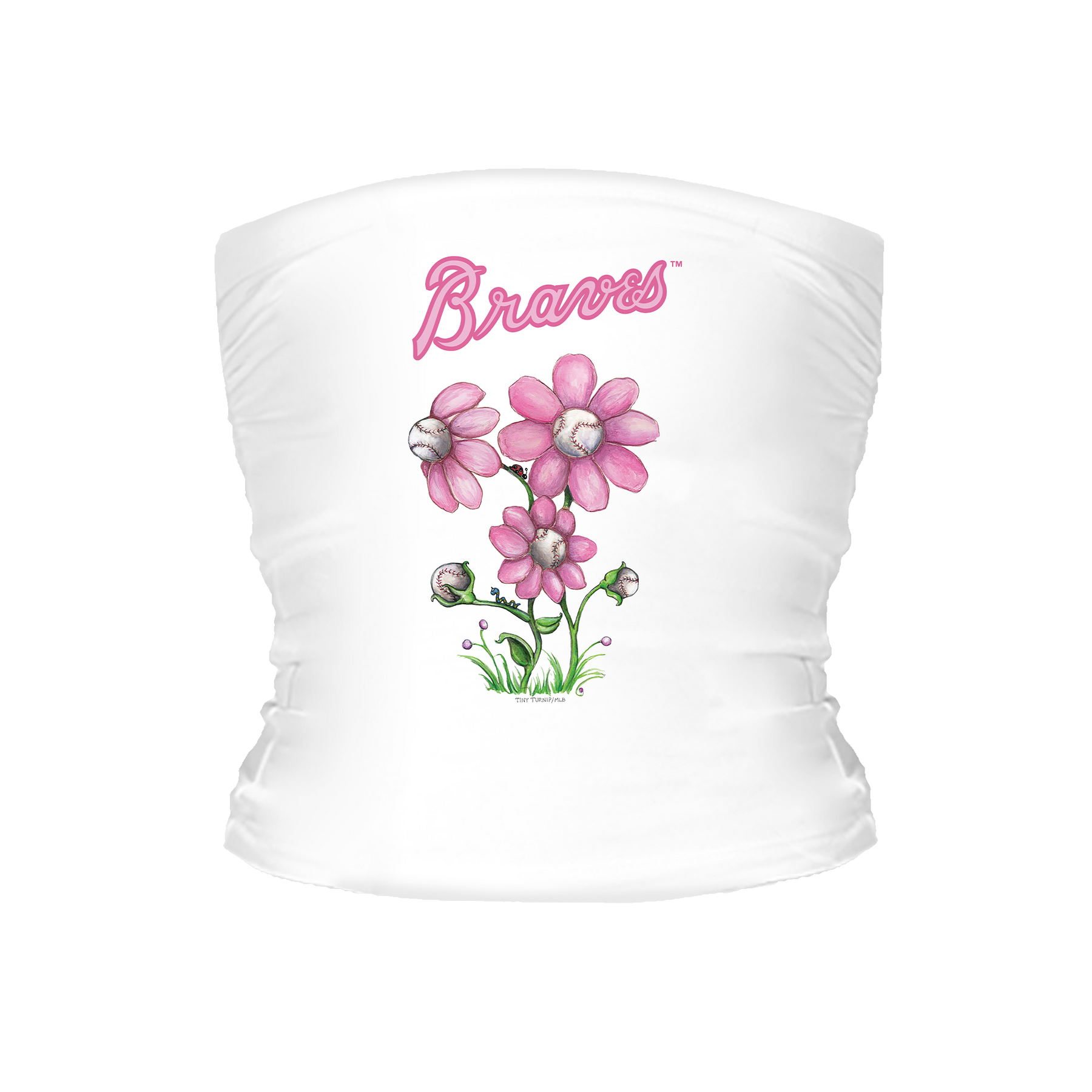 Atlanta Braves Blooming Baseball Tube Top - Tiny Turnip