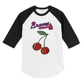 Atlanta Braves Cherries 3/4 Black Sleeve Raglan