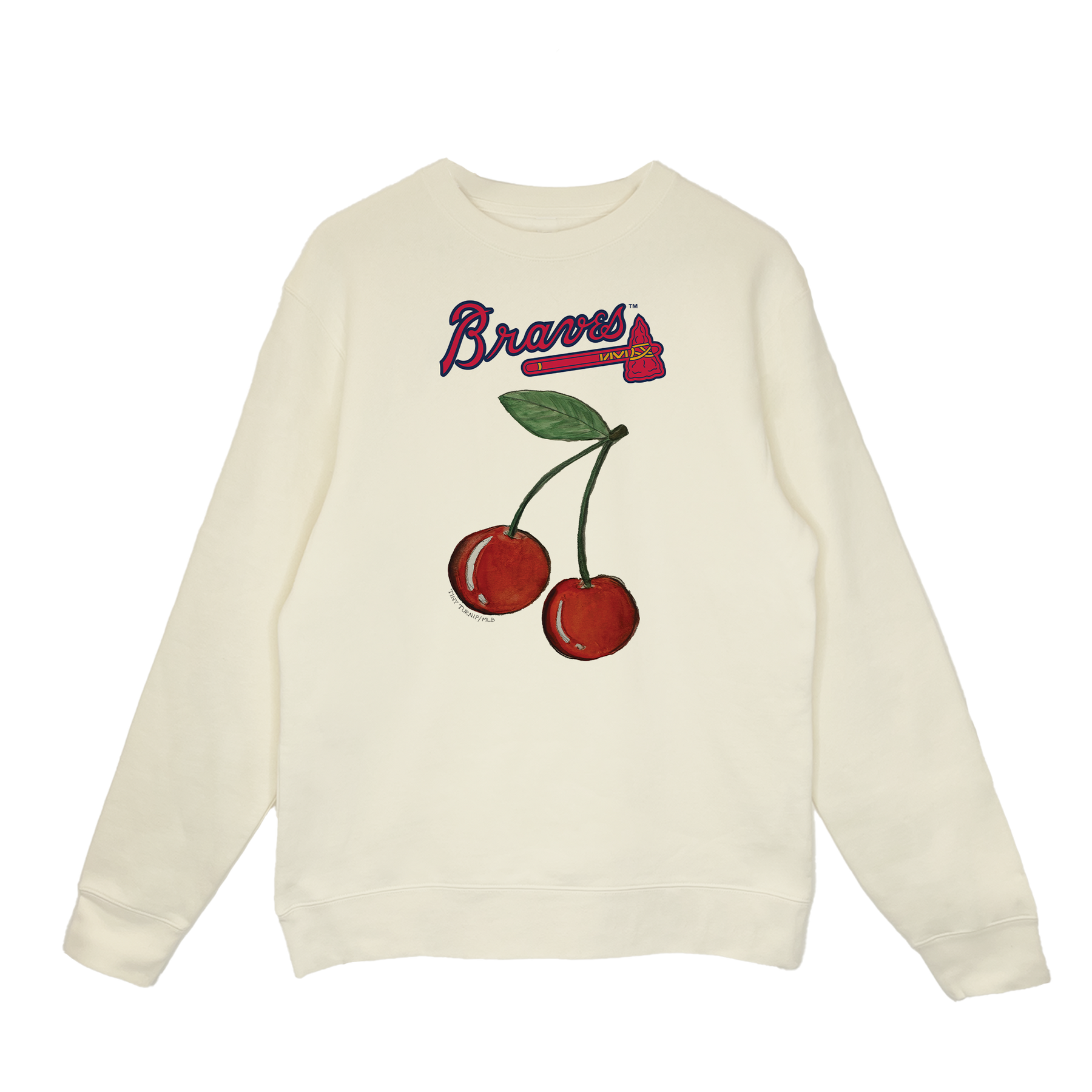 Atlanta Braves Cherry Crewneck Sweatshirt