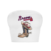 Atlanta Braves Cowboy Boot Crop Tube Top