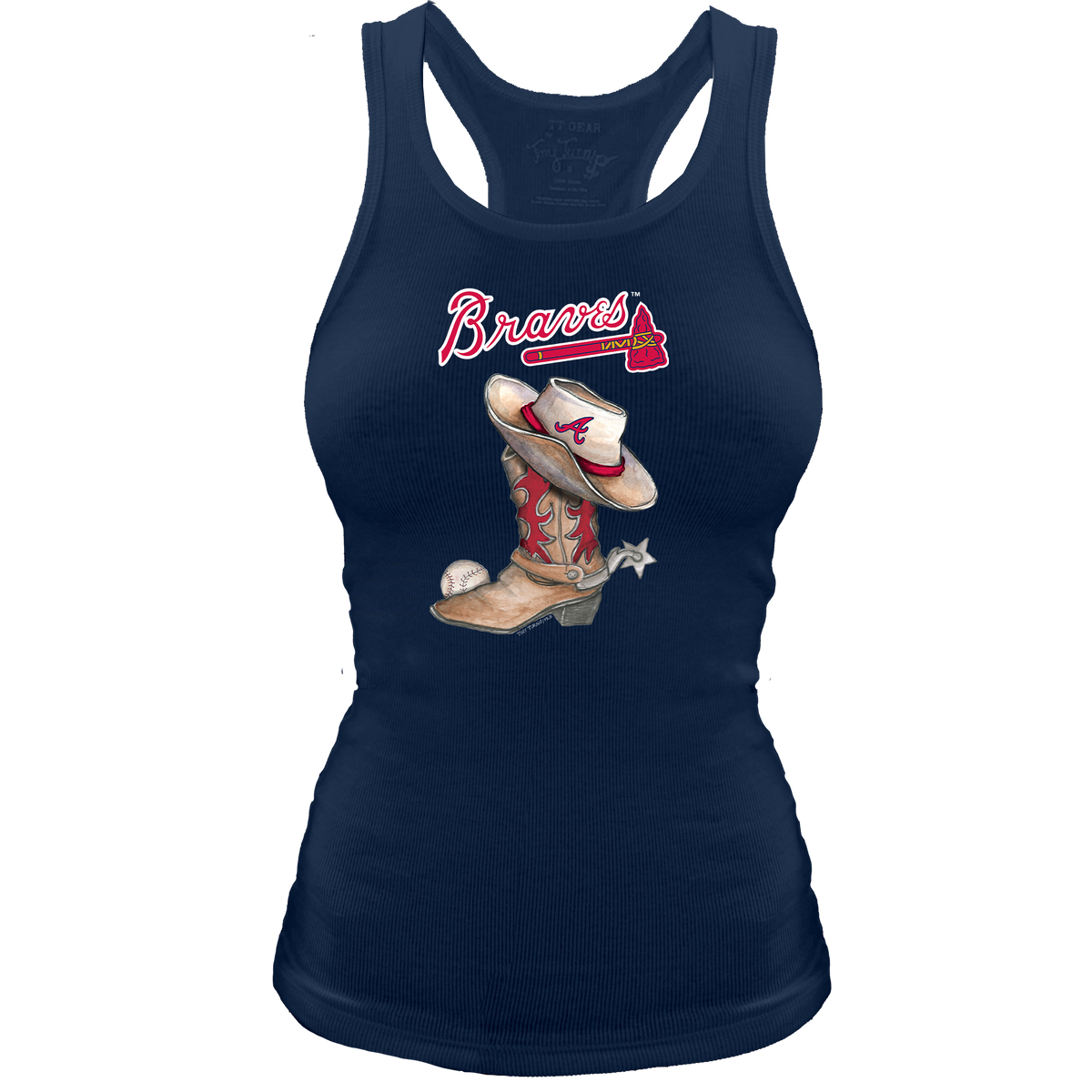 Atlanta Braves Cowboy Boot Racerback Tank - Tiny Turnip