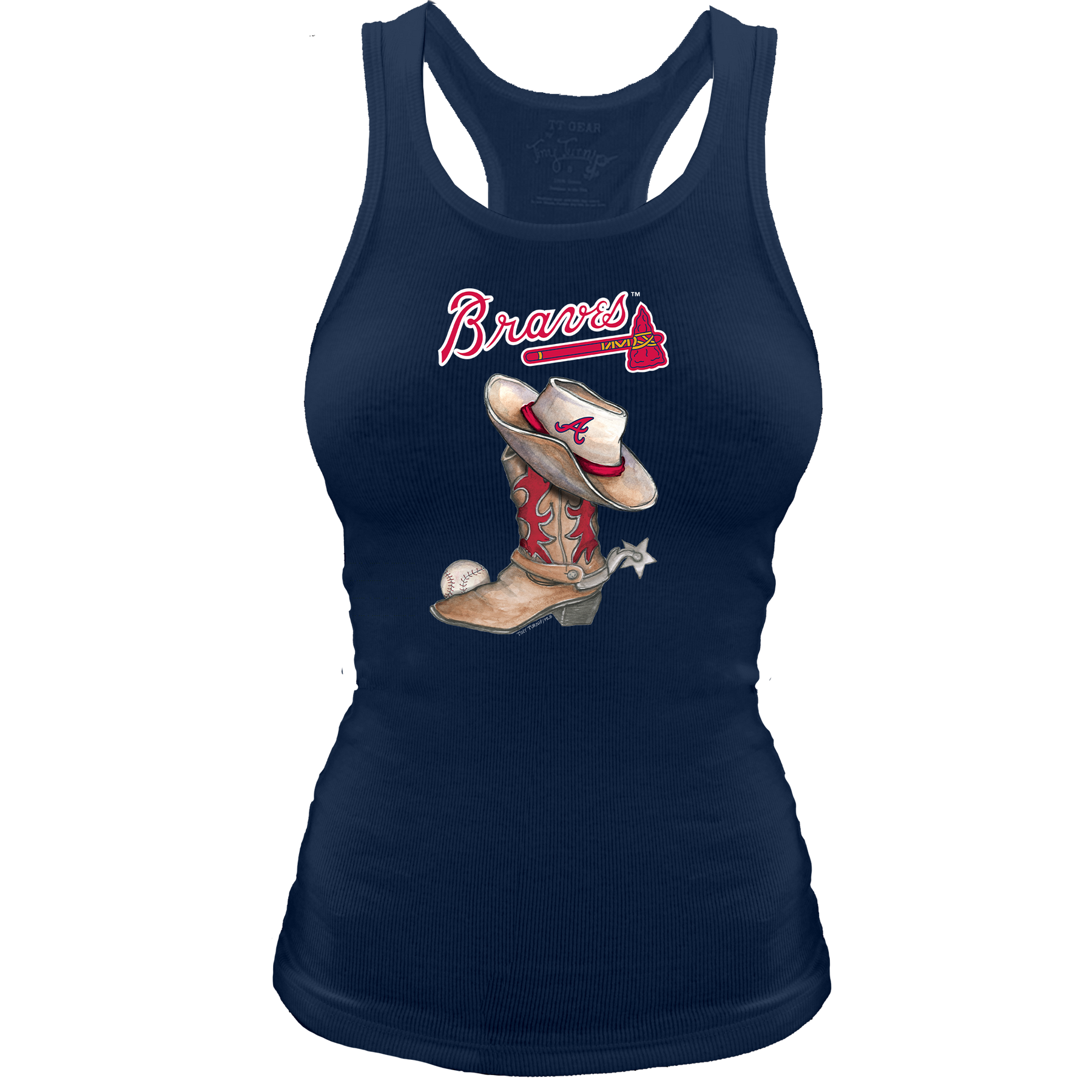 Atlanta Braves Cowboy Boot Racerback Tank - Tiny Turnip