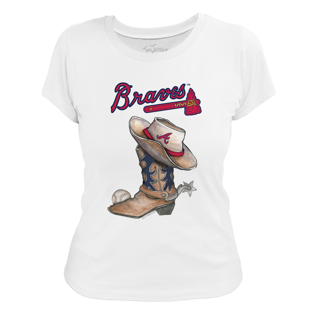 Atlanta Braves Cowboy Boot Women's Tee Shirt