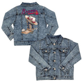 Atlanta Braves Cowboy Boot Kid's Denim Jacket