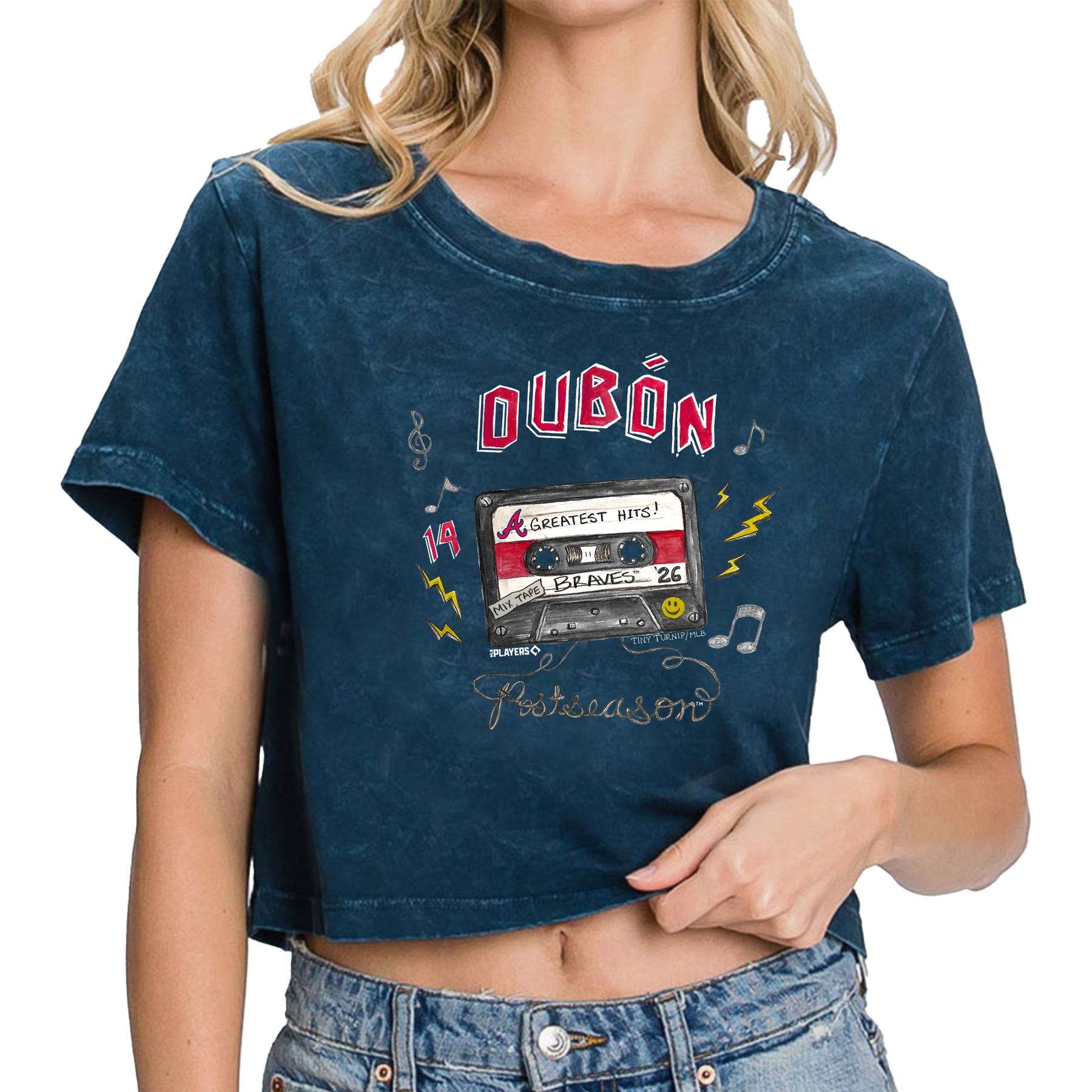 VIP Atlanta Braves Postseason '26 Vintage Crop Tee - Tiny Turnip