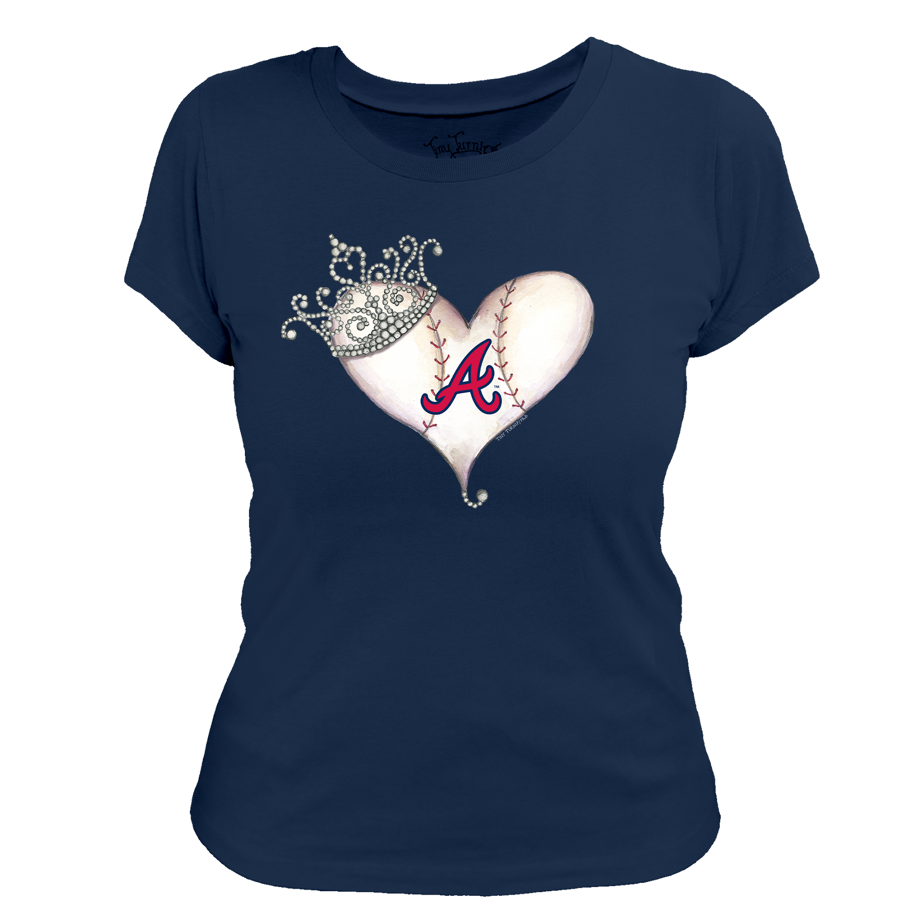 Atlanta Braves Tiara Heart Tee Shirt - Tiny Turnip