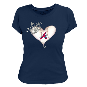 Atlanta Braves Tiara Heart Tee Shirt - Tiny Turnip