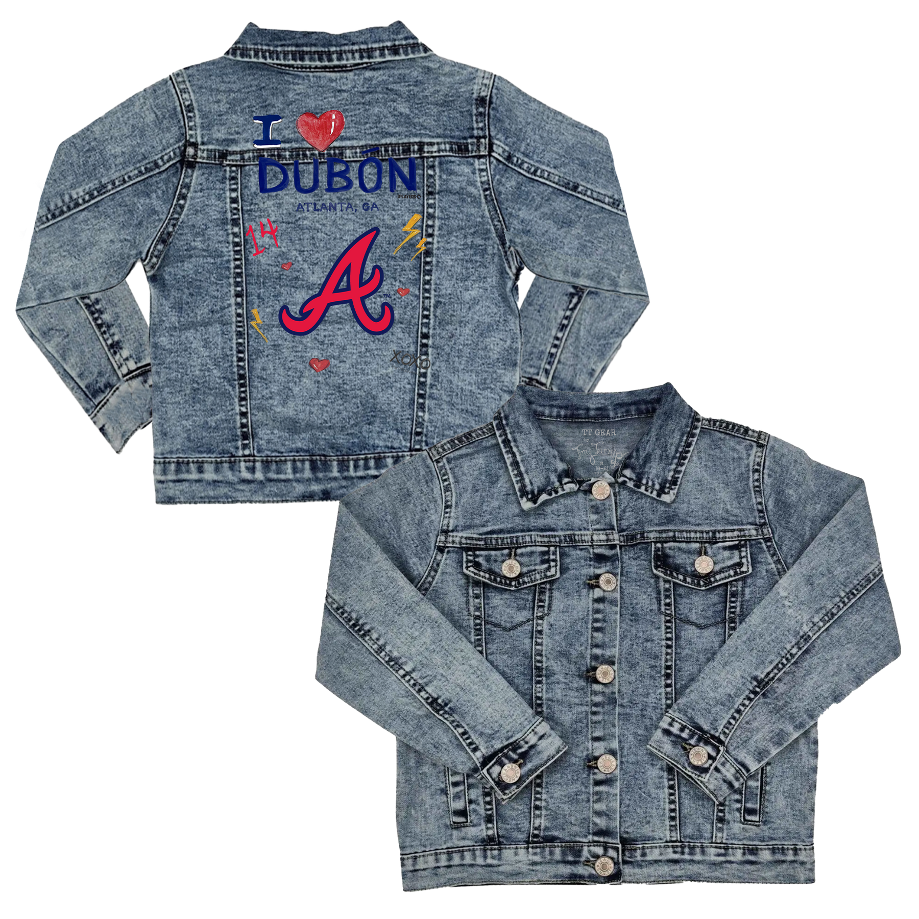 VIP I Heart Player w/ Name, Number - Kid's Denim Jacket - Tiny Turnip