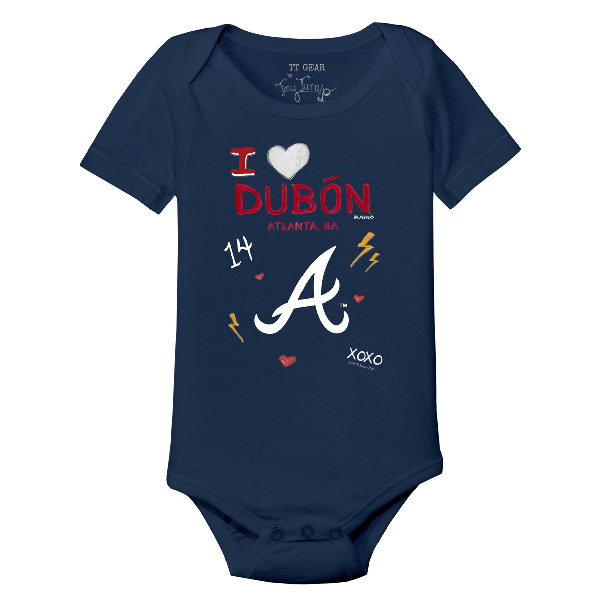 VIP I Heart Player w/ Name, Number - Short Sleeve Snapper - Tiny Turnip