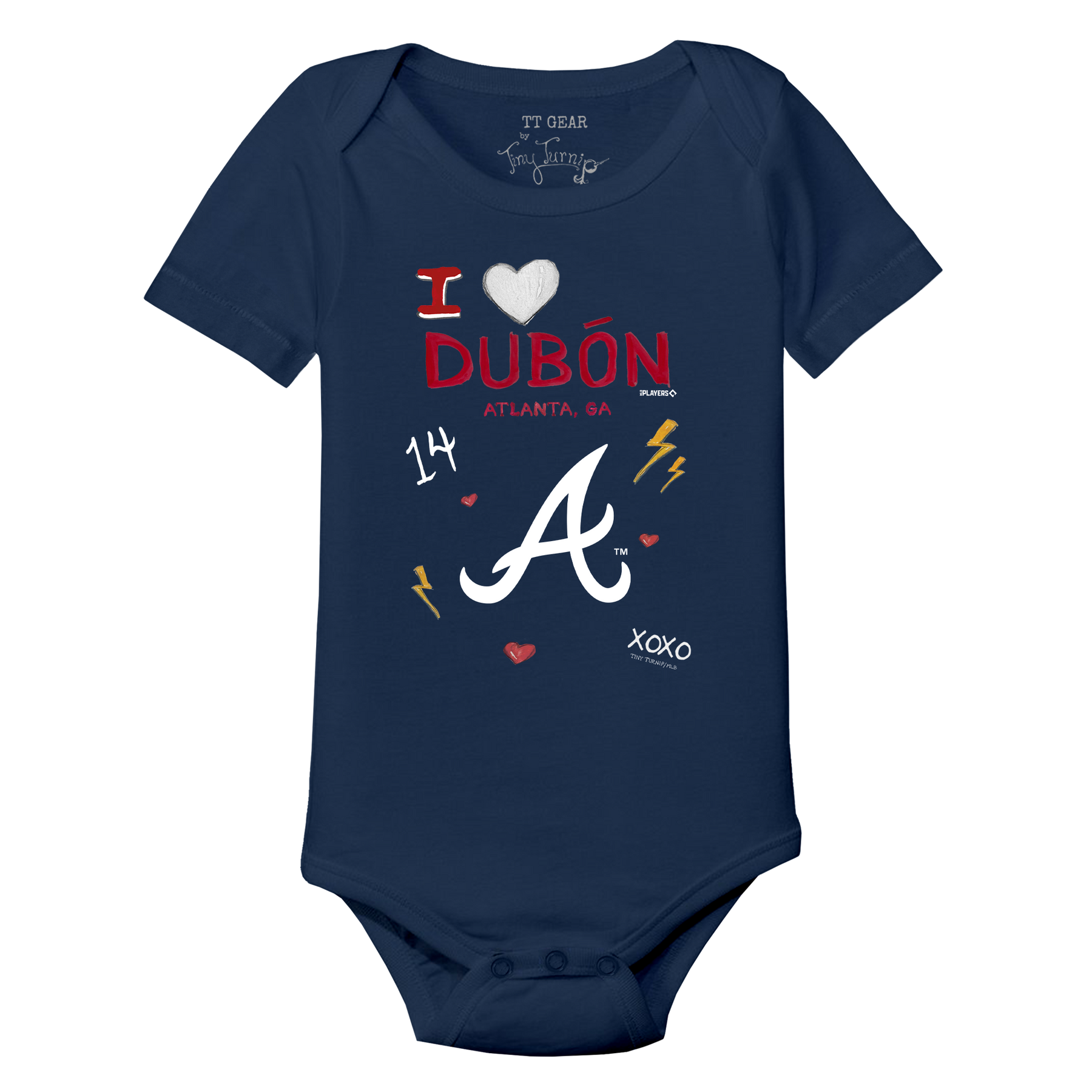 VIP I Heart Player w/ Name, Number - Short Sleeve Snapper - Tiny Turnip