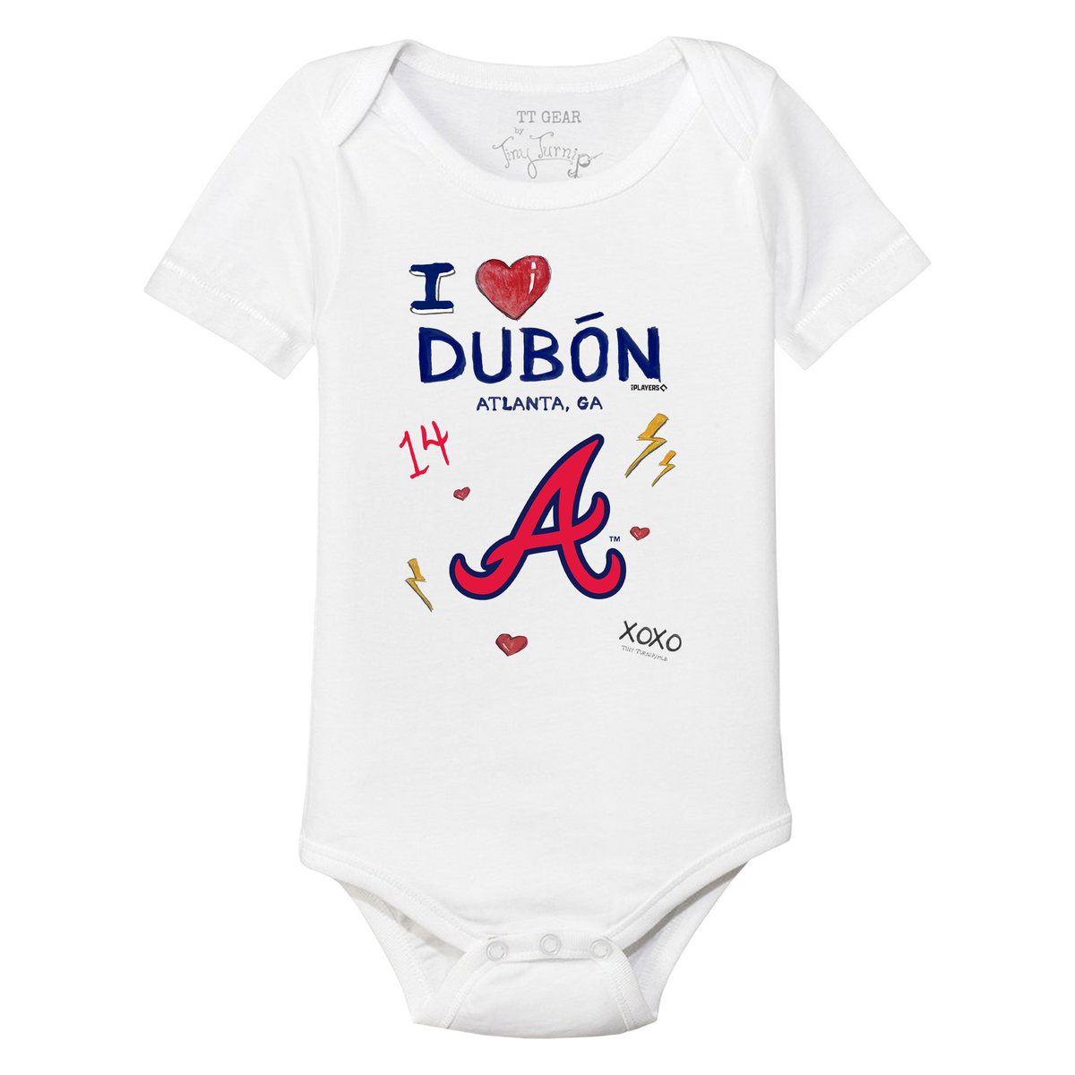 VIP I Heart Player w/ Name, Number - Short Sleeve Snapper - Tiny Turnip
