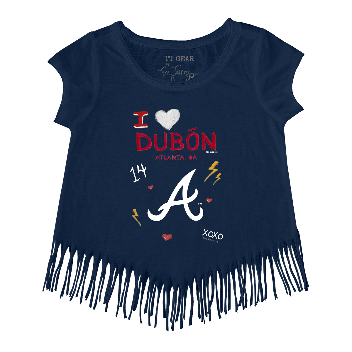 VIP I Heart Player w/ Name, Number - Fringe Tee - Tiny Turnip