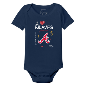 I Heart Braves Short Sleeve Snapper - Tiny Turnip