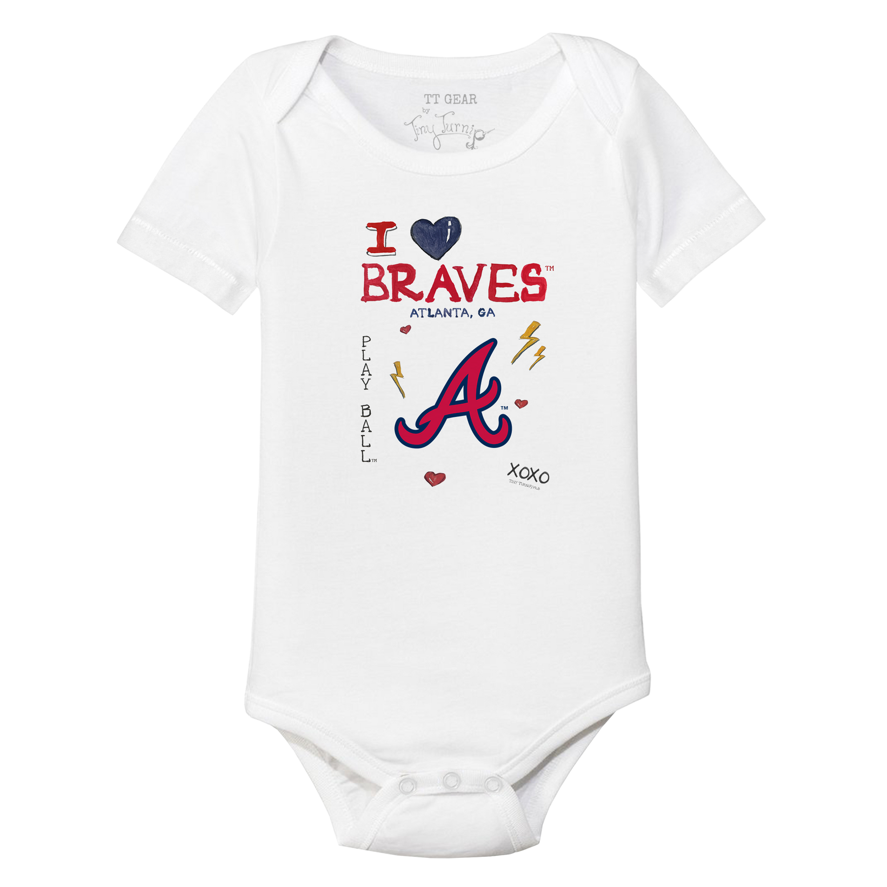 I Heart Braves Short Sleeve Snapper - Tiny Turnip