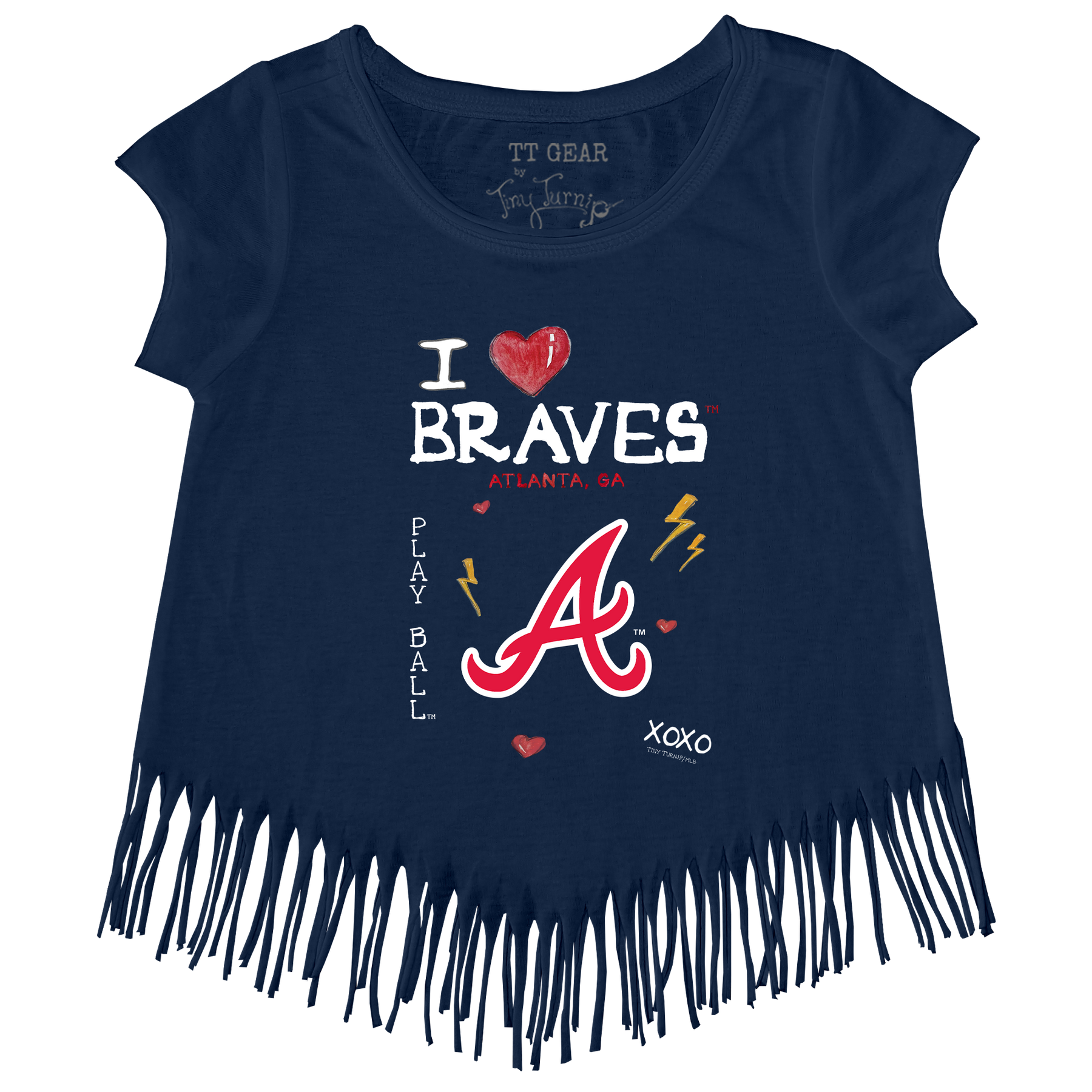 I Heart Braves Fringe Tee - Tiny Turnip