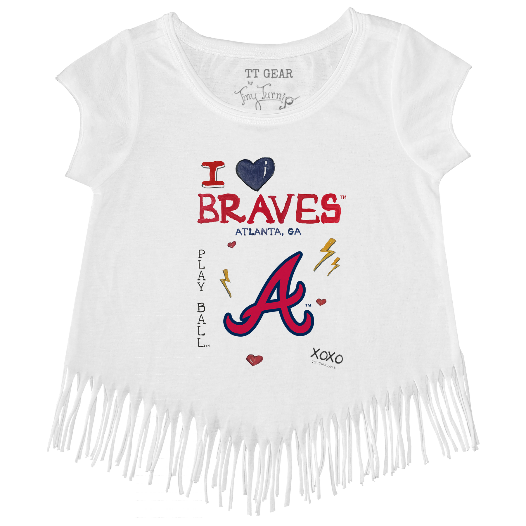 I Heart Braves Fringe Tee - Tiny Turnip