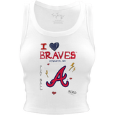 Atlanta Braves I Heart Team Crop Tank - Tiny Turnip