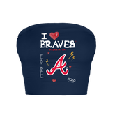 Atlanta Braves I Heart Braves Crop Tube Top