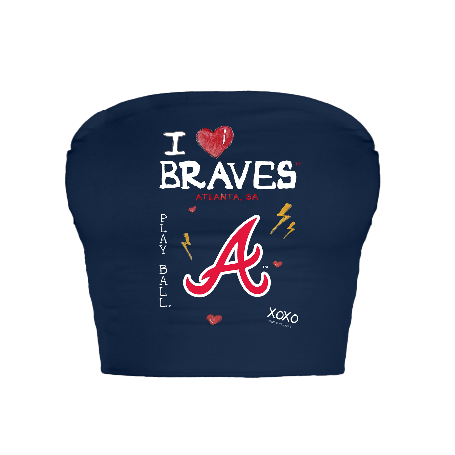 Atlanta Braves I Heart Braves Crop Tube Top