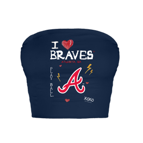Atlanta Braves I Heart Braves Crop Tube Top