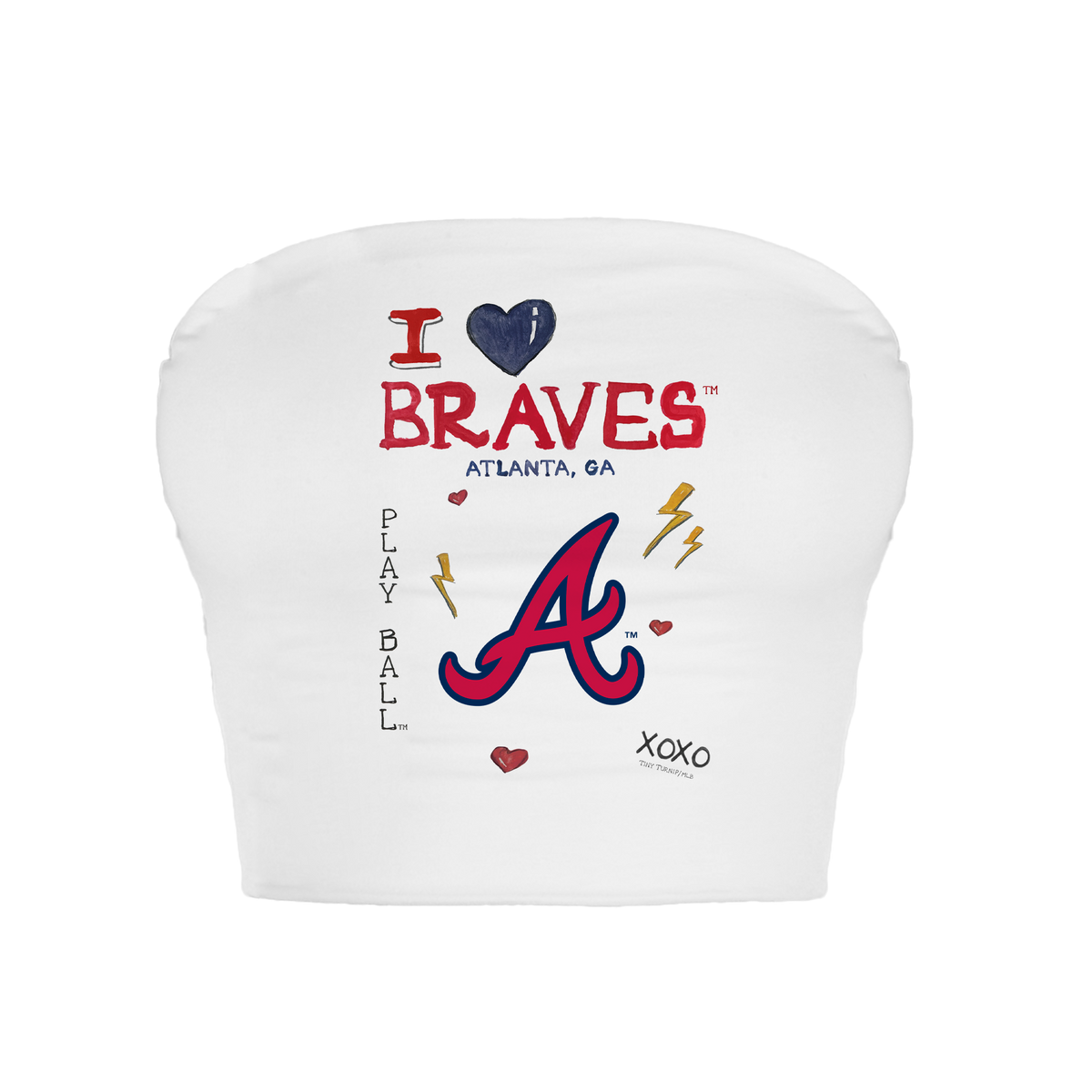 Atlanta Braves I Heart Braves Crop Tube Top