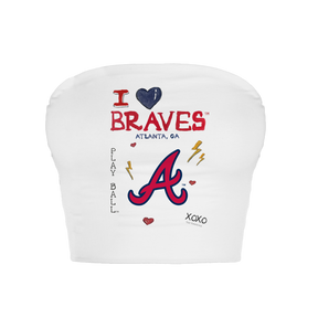 Atlanta Braves I Heart Braves Crop Tube Top