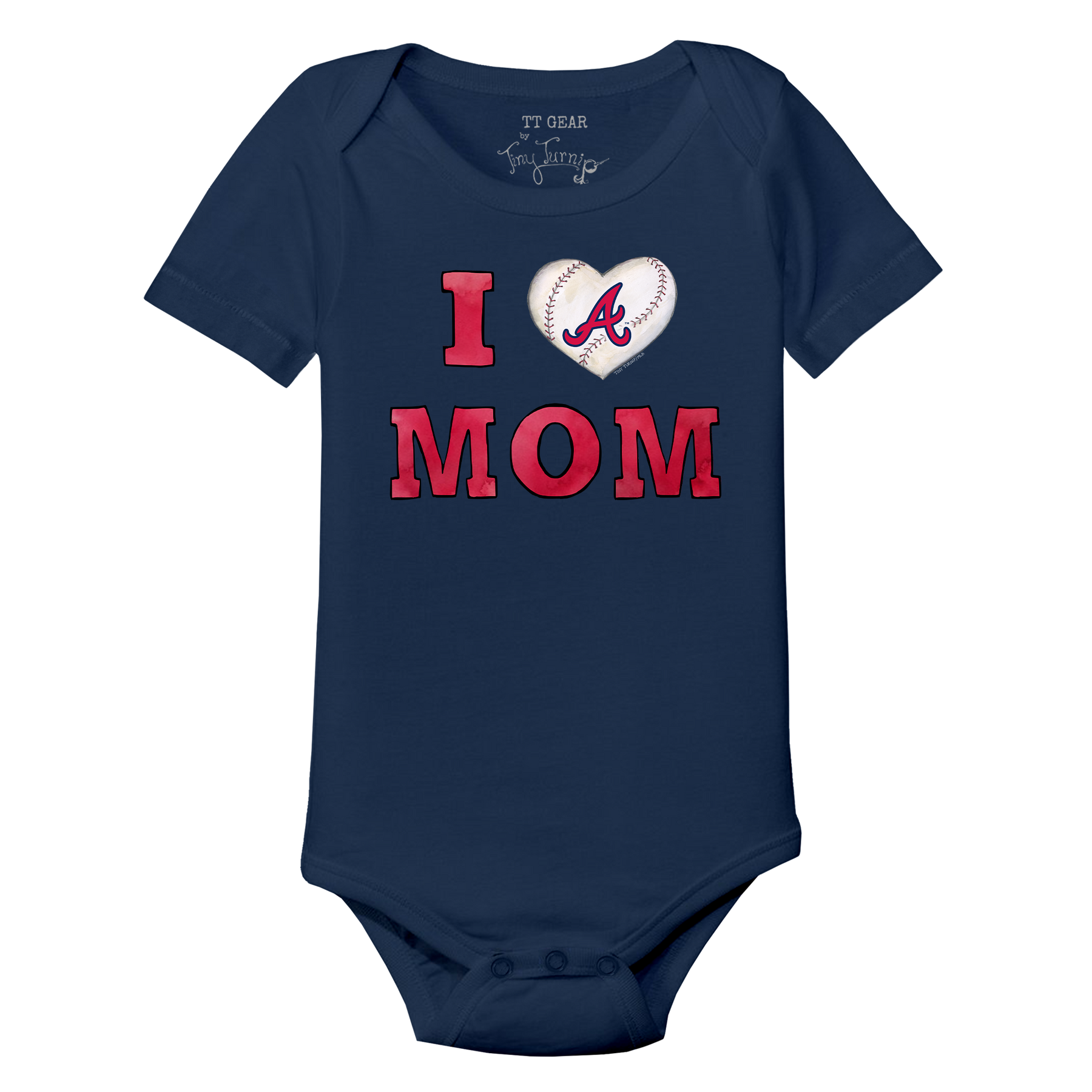 Atlanta Braves I Love Mom Short Sleeve Snapper