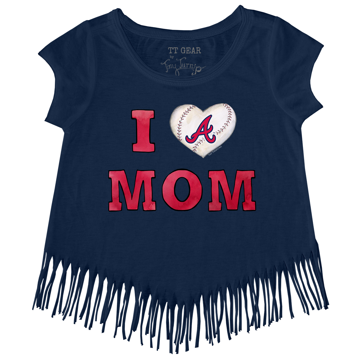 Atlanta Braves I Love Mom Fringe Tee