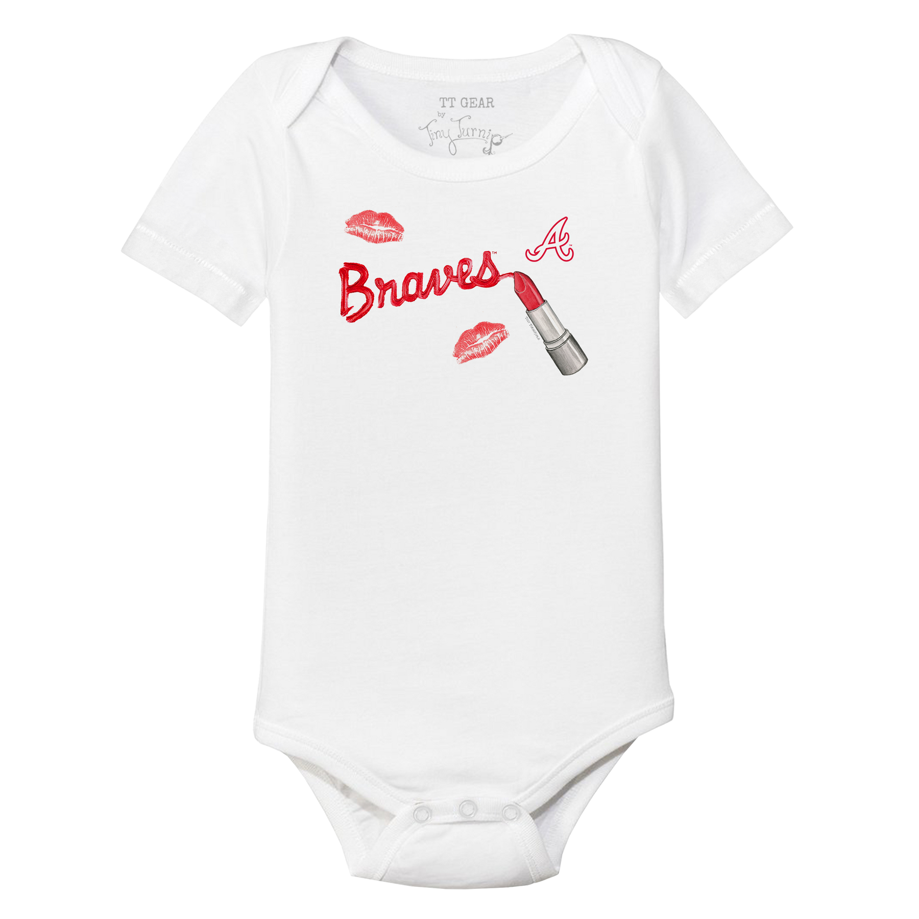 Atlanta Braves Lipstick Short Sleeve Snapper - Tiny Turnip